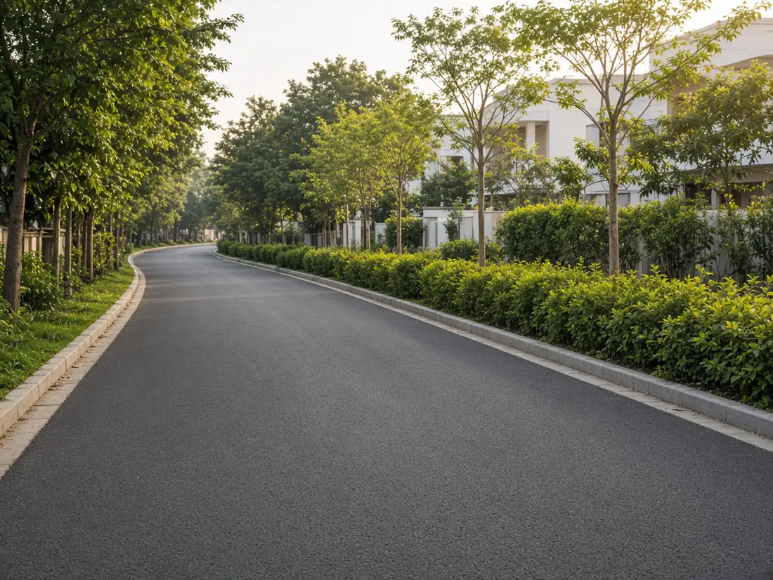 Swept internal road inside a housing project